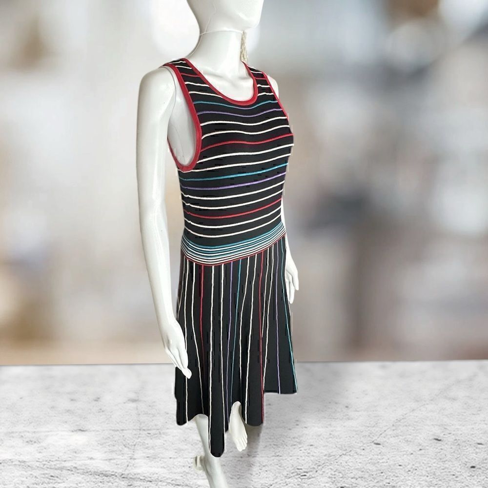 Parker‎ Sleeveless Black Multicolor Striped Dress